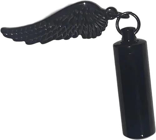 Miniatura 3 de Kustom Cycle Parts Campana de guardia de motociclista con alas de ángel de águila con urna de recuerdo y colgante de ala de ángel