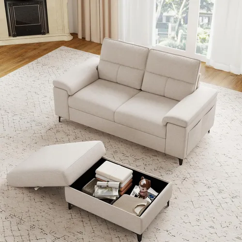Miniatura 16 de Upvilla Sofá moderno de 71.25 pulgadas para sala de estar, sofás de asiento profundo con cojín de 8 pulgadas, cómodo sofá de amor de felpilla de 2