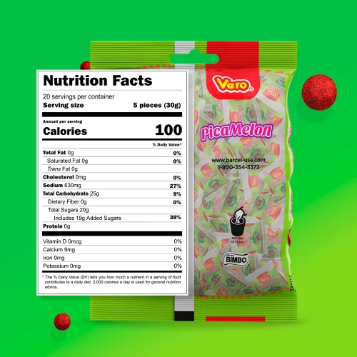 Miniatura 3 de Vero Picamelon - Gomitas masticables con sabor a sandía recubiertas en polvo de chile, 100 piezas (peso neto: 1 libra, 5,15 onzas) - Gomitas