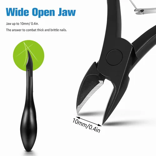 Miniatura 3 de FERYES Cortaúñas para uñas gruesas y encarnadas – Cortadores de uñas de los pies con mango grande, herramientas encarnadas 4R13, cortaúñas de acero