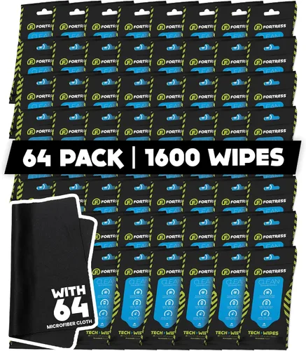 Miniatura 12 de Fortress Toallitas electrónicas (25 unidades, paquete de 3) toallitas para llevar para pantallas, teléfonos, teclados, monitores de TV, pantallas