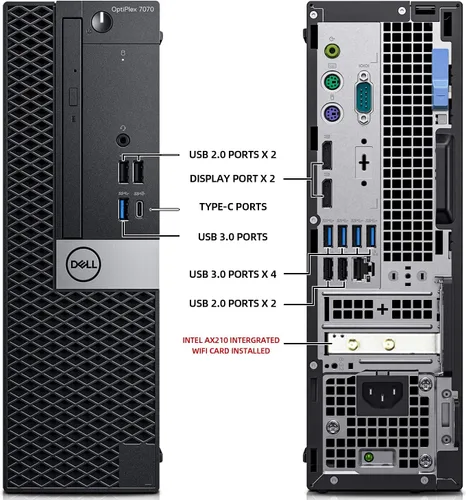 Miniatura 2 de Dell Computadoras de escritorio OptiPlex 7070 Windows 11, 9ª generación Intel 6 Core i5-9500, 32GB DDR4 Ram 512GB SSD, WiFi inalámbrico integrado 6e