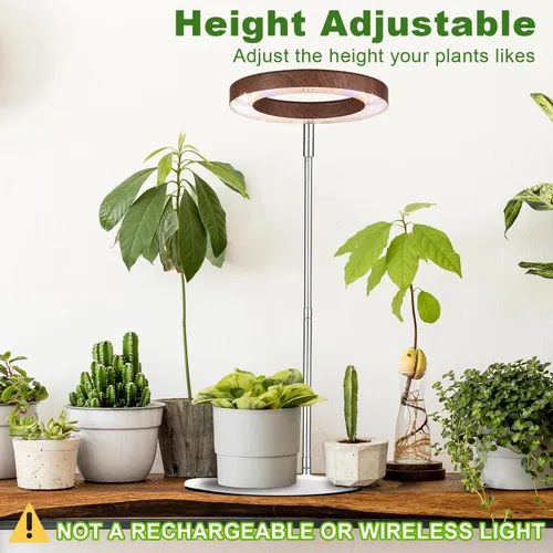Miniatura 2 de yadoker 72 LEDs Luz de cultivo de plantas para plantas de interior, Luz de escritorio de aluminio con grano de madera de nogal LED, Altura
