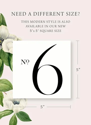 Miniatura 8 de Weekend Paper Co.™ Números modernos para mesa de boda, diseño moderno de una sola cara de 4 x 6 pulgadas, tinta negra mate, números del 1 al 25 más