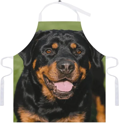 Miniatura 7 de MUSM Apron for Adults - 27.6 X 31.5 Inch, Heavy-Duty Polyester Aprons with Two Large Pockets, Waterproof Rottweiler Kitchen Apron for Cooking