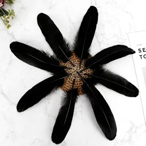 Miniatura 5 de 200 plumas de ganso negras para manualidades, de 5 a 7 pulgadas, plumas a granel de colores para manualidades, atrapasueños, alas de cosplay