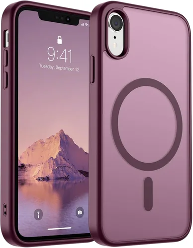 Miniatura 57 de SUPFINE Funda magnética para iPhone 11 Pro Max (compatible con MagSafe) (protección contra caídas de grado militar), delgada, translúcida mate, a