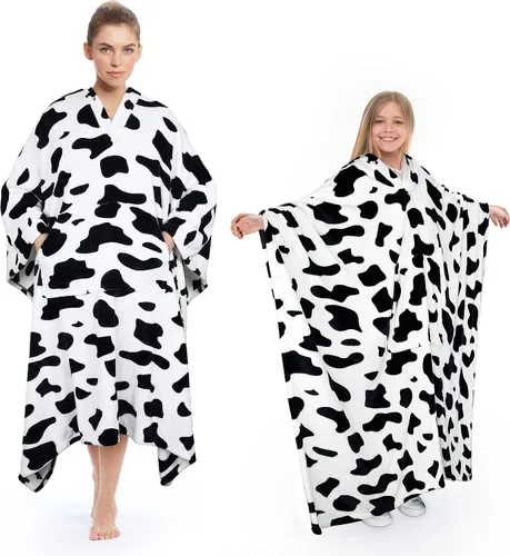 Miniatura 17 de Tirrina Manta poncho de polar 2 en 1, muy suave y cómoda, para adultos mujeres, hombres y niños para uso interior o al aire libre, 55x80 pulgadas