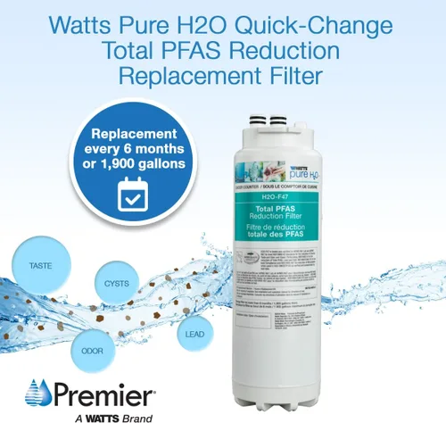 Miniatura 5 de Watts Premier H2O-F47 Cambio Rápido Total PFAS Reducción Bajo Mostrador Filtro de Agua Reemplazo del Cartucho de Filtro de Agua, Reduce Forever