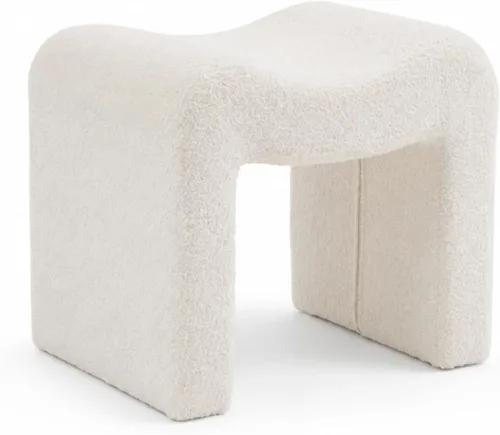 Wimarsbon Silla Taburete de Tocador, Otomán Moderno de Terciopelo Teddy Reposapiés, Banco de Sofá Escabel Asiento Extra, Decoración del Hogar para
