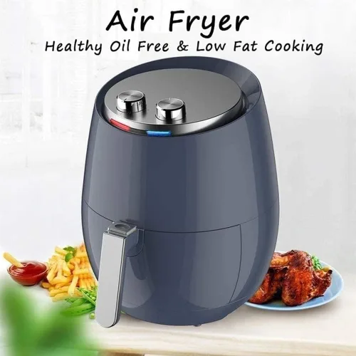 Miniatura 3 de Horno freidora de aire, freidora eléctrica de aire caliente, 1400 vatios, cocina con control de temperatura, apagado automático, sin BPA, cesta
