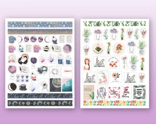 Miniatura 4 de Lamare Calcomanías decorativas para agenda de álbumes de recortes para mujeres, lindas y estéticas calcomanías de calendario para diario, uso