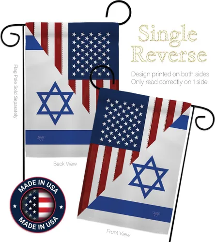 Miniatura 3 de Bandera estadounidense Israelí Bandera de Israel, 2 piezas de pancartas de pared para habitación, patio, césped, jardín, tapiz interior al aire