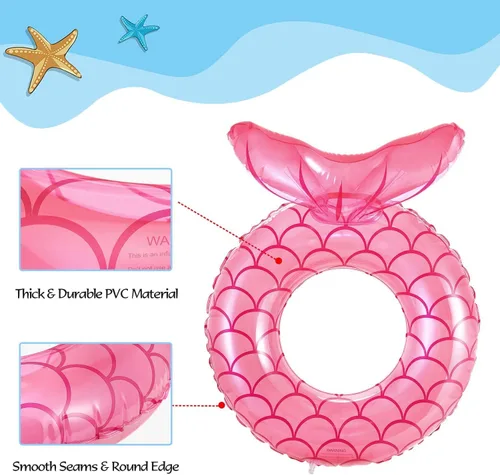 Miniatura 3 de MoKo Anillo de natación inflable, lindo flotador de piscina, decoración de tubo, tubos de natación, piscina al aire libre, playa, flotadores de Oro