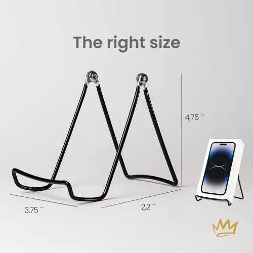 Miniatura 4 de KINGDOM SOLUTIONS Made in USA Paquete de 12 caballetes ajustables de metal negro – Soporte para libros – Soporte de placa resistente para arte