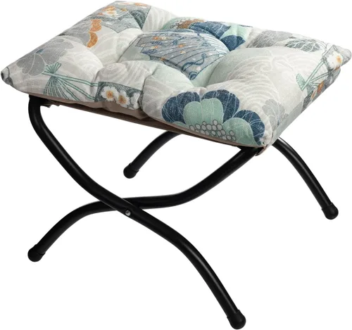 Miniatura 11 de HollyHOME Taburete reposapiés plegable de 15 pulgadas de alto, otomano plegable pequeño tapizado, taburete acolchado para sofá para silla perezosa