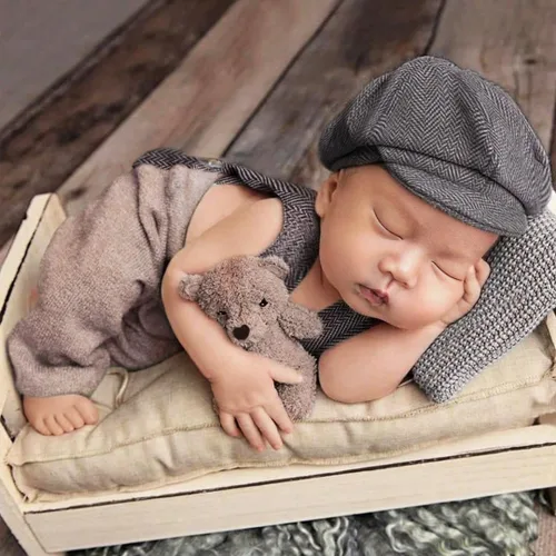 Ylsteed Trajes de sesión de fotos para niño recién nacido, 2 piezas, trajes de fotografía para bebé niña, accesorios de fotografía para bebé, traje