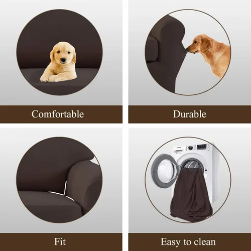 Miniatura 5 de Easy-Going - Funda elástica de microfibra de 2 piezas para sofá, funda suave de elastano, lavable, parte inferior elástica, protector para muebles