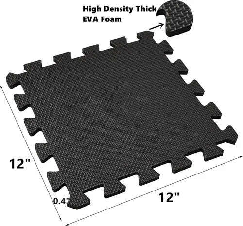 Miniatura 2 de DEAYOU Tapete de espuma entrelazado de 16 azulejos, 12 x 12 pulgadas, tapete de rompecabezas de espuma EVA con bordes, tapete protector suave de 0.4