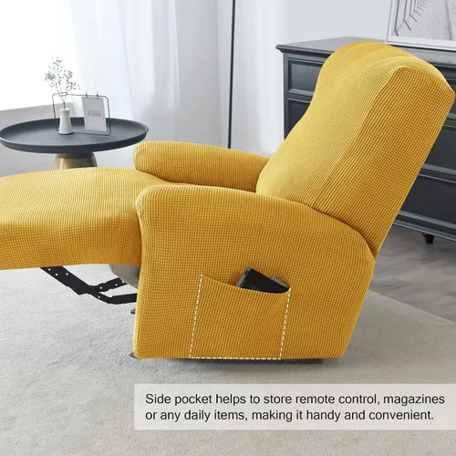 Miniatura 4 de CONRUSER Funda elástica para sillón reclinable, 4 piezas, funda gruesa para sofá de un solo asiento, funda de jacquard suave para sillón reclinable