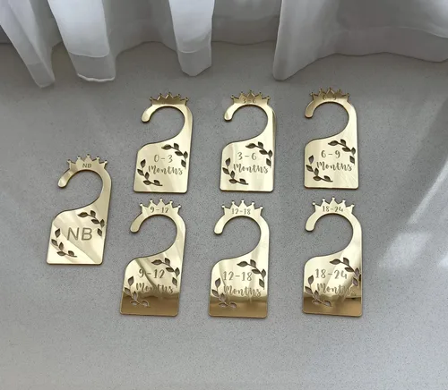 Miniatura 2 de Divisores de armario para bebé, juego de 7 organizadores de ropa de bebé con espejo acrílico para armario, hogar, guardería, desde recién nacidos