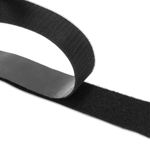 Miniatura 3 de Cinta adhesiva de gancho y bucle de 1 pulgada, 5 yardas, cierre de tiras autoadhesivas de alta resistencia, color negro