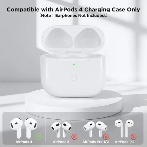 Miniatura 2 de Funda de carga inalámbrica para Airpods de 4ª generación, cargador de repuesto con emparejamiento rápido, puerto de carga tipo C compatible