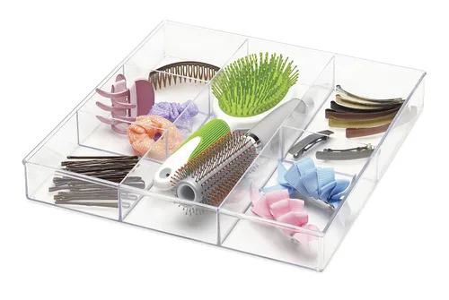 Miniatura 3 de Whitmor Organizador de cajones de resina de plástico transparente fácil de limpiar de 3 secciones