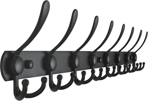 Miniatura 30 de Dseap - Perchero para pared, 5 ganchos triples, resistente, acero inoxidable, riel de gancho de metal para abrigos, sombreros, toallas, bolsos