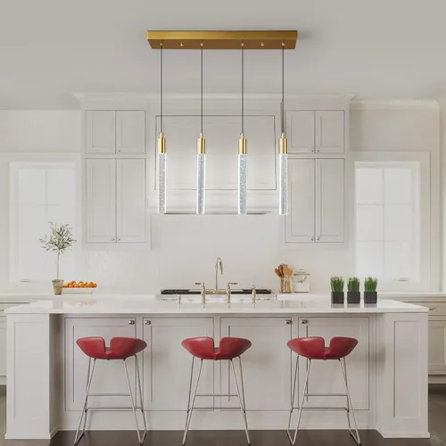 Miniatura 3 de Iluminación moderna para isla de cocina, lámpara colgante de isla de cocina, regulable, LED, acabado de latón dorado, mini iluminación colgante