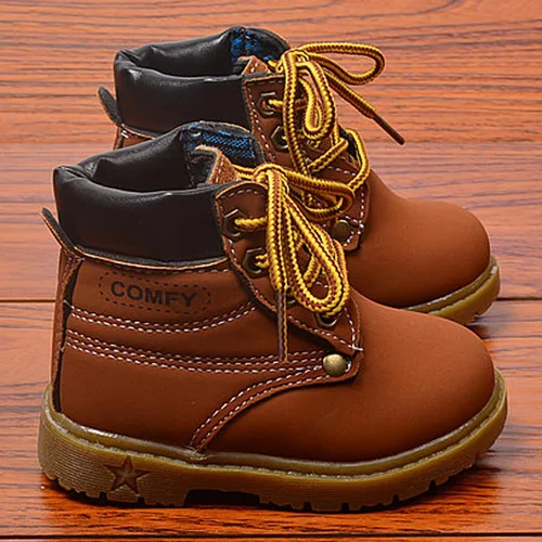 Miniatura 4 de Happy Cherry Baby Winter Ankle Boots Leather Waterproof Lace Up Boots Flat Boots