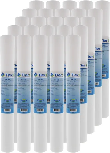 Miniatura 11 de Tier1 Cartucho de repuesto de filtro de agua de sedimentos de polipropileno hilado para toda la casa de 10 micrones, 20 x 2.5 pulgadas, compatible