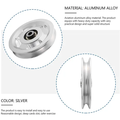 Miniatura 2 de Rueda de polea de aluminio para gimnasio, Rueda universal de polea de rodamiento de aleación de aluminio para equipo de máquina de cable