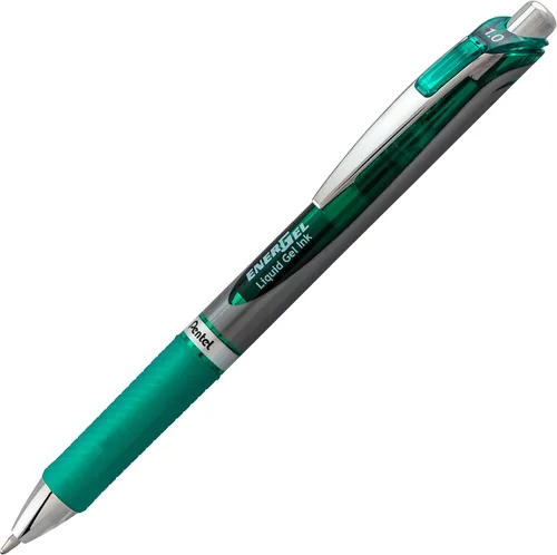 Miniatura 2 de Pentel EnerGel RTX - Bolígrafo de gel líquido retráctil, (1.0mm), línea gruesa, punta de metal, tinta verde, paquete de 2 unidades (BL80BP2D)