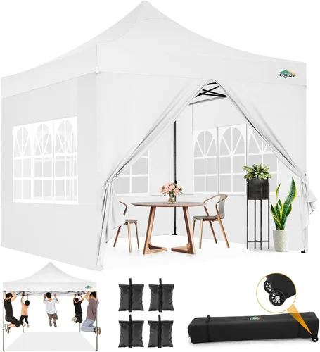 Miniatura 170 de COBIZI Tienda de campaña desplegable de 6.6 x 6.6 pies, toldo resistente, fácil de instalar, impermeable, para exteriores, fiestas, playa, jardín