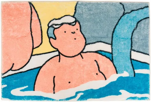 Alfombra de baño de aguas termales, alfombra de anime japonés para baño, tapete antideslizante absorbente de agua, alfombras de baño de microfibra