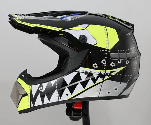 Casco de motocross todoterreno, casco para moto de calle, casco para motocicleta, ATV, BMX, MX, con guantes, gafas y máscara para unisex, jóvenes y