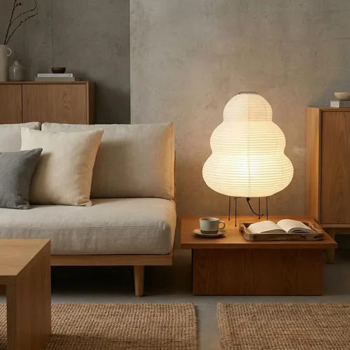 Miniatura 7 de Lámpara de pie de papel japonesa Akari Noguchi • Linterna de papel de arroz • Lámpara de pie japonesa Japandi para iluminación ambiental suave