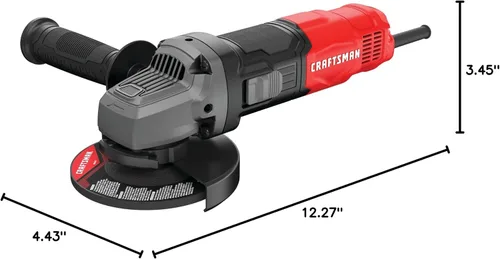 Miniatura 9 de CRAFTSMAN Herramienta amoladora angular pequeña de 4-1/2 pulgadas, 6 amperios, 12,000 RPM, con cable (CMEG100)