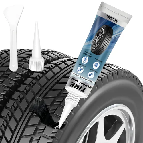 Pegamento para reparación de neumáticos, 50 ml de cemento de goma negro profesional para reparación de paredes laterales de coches y motocicletas,