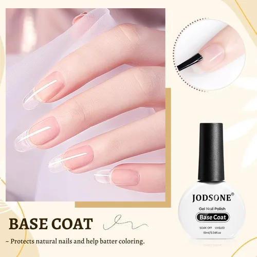 Miniatura 2 de JODSONE Juego de 3 piezas de 10 ml de capa superior y base de esmalte de uñas con removedor de gel; removedor de uñas de gel para remoción rápida