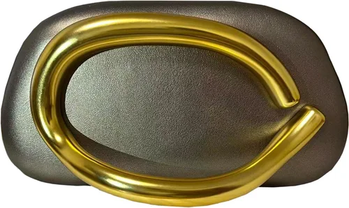 Miniatura 27 de Bolso de mano de acrílico para mujer, bolso de noche redondo clásico, bolso de manillar de metal vintage para boda, fiesta de graduación.