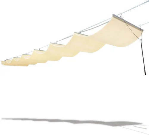 TANG Cubierta de Sombra para Pérgola de 7' x 16', Toldo Retráctil, Toldos de Sombra Solar para Pérgolas de Patio Exterior, Kit para Terraza Patio
