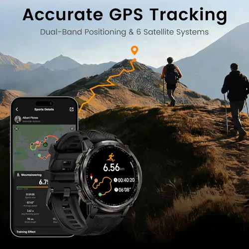 Miniatura 4 de KOSPET Tank T4C - Reloj inteligente para hombre con linterna LED, pantalla AMOLED de 1.5 pulgadas, GPS y brújula de doble banda, batería de 50 días