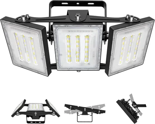 STASUN - Luz de inundación LED para exteriores, 150 W, 15000 lúmenes, 6000 K, luz blanca IP66, impermeable, luz de estacionamiento comercial, 3