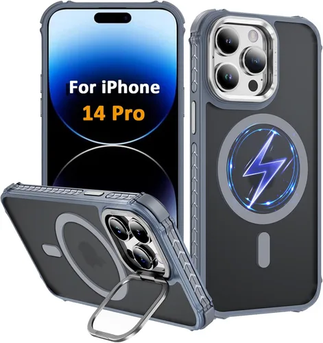 Miniatura 14 de i Phone 13 - Funda para iPhone 14, compatible con carga inalámbrica MagSafe, resistente, a prueba de golpes, soporte ajustable, color rojo mate