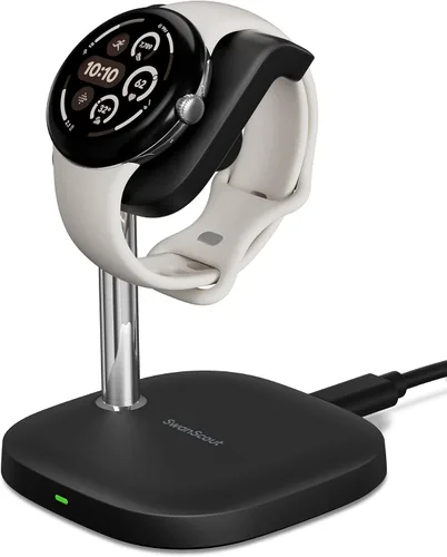 SwanScout Soporte cargador para Google Pixel Watch 3/2 (no para Pixel Watch 1), SwanScout 505G2, carga rápida para Google Pixel W atch 3/2 (negro)