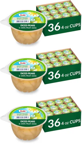 Miniatura 10 de Dole - Tazones de peras en cubos en jugo 100% de fruta, 4 oz, 12 tazas en total, sin gluten ni lácteos, refrigerios a granel para niños y adultos