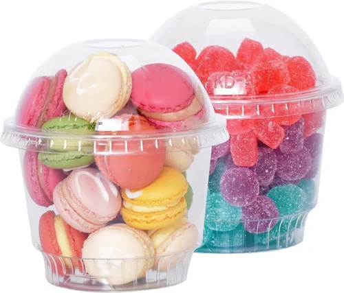 Miniatura 8 de Vasos de plástico transparente de 12 onzas con tapas de cúpula, tazas de postre con tapas (25 juegos), vasos desechables para fiestas de PET