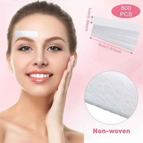 Miniatura 2 de 800 tiras de cera no tejidas para depilación, papel encerado, tiras faciales y corporales para niñas, mujeres y hombres Blanco